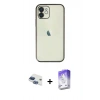 MARSİLYAN™- iPhone 11 Kılıf Vadi Minimal - Siyah Bilvis 5in1 3D Magic Cam Ekran Koruyucu + Pers Alüminyum Kamera Lens - LT