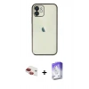 MARSİLYAN™- iPhone 11 Kılıf Vadi Minimal - Siyah Bilvis 5in1 3D Magic Cam Ekran Koruyucu + Pers Alüminyum Kamera Lens - KI