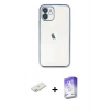 MARSİLYAN™- iPhone 11 Kılıf Vadi Minimal - Siyah Bilvis 5in1 3D Magic Cam Ekran Koruyucu + Renkli Kamera Lens Koruma Cam - SI