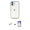 MARSİLYAN™- iPhone 11 Kılıf Vadi Minimal - Siyah Bilvis 5in1 3D Magic Cam Ekran Koruyucu + Renkli Kamera Lens Koruma Cam - PE