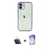 MARSİLYAN™- iPhone 11 Kılıf Vadi Minimal - Siyah Bilvis 5in1 3D Magic Cam Ekran Koruyucu + Şeffaf Kamera Lens Koruma Cam
