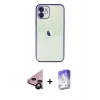 MARSİLYAN™- iPhone 11 Kılıf Vadi Minimal - Siyah Bilvis 5in1 3D Magic Cam Ekran Koruyucu + Raze Metal Kamera Lens - SH