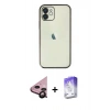 MARSİLYAN™- iPhone 11 Kılıf Vadi Minimal - Siyah Bilvis 5in1 3D Magic Cam Ekran Koruyucu + Raze Metal Kamera Lens - SH
