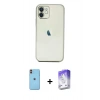 MARSİLYAN™- iPhone 11 Kılıf Vadi Minimal - Siyah Bilvis 5in1 3D Magic Cam Ekran Koruyucu + Neon Fosforlu Kamera Lens - TU