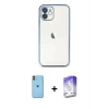 MARSİLYAN™- iPhone 11 Kılıf Vadi Minimal - Siyah Bilvis 5in1 3D Magic Cam Ekran Koruyucu + Neon Fosforlu Kamera Lens - TU