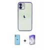 MARSİLYAN™- iPhone 11 Kılıf Vadi Minimal - Siyah Bilvis 5in1 3D Magic Cam Ekran Koruyucu + Neon Fosforlu Kamera Lens - YL