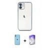 MARSİLYAN™- iPhone 11 Kılıf Vadi Minimal - Siyah Bilvis 5in1 3D Magic Cam Ekran Koruyucu + Neon Fosforlu Kamera Lens - YL