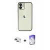 MARSİLYAN™- iPhone 11 Kılıf Vadi Minimal - Siyah Bilvis 5in1 3D Magic Cam Ekran Koruyucu + Pers Alüminyum Kamera Lens - YL