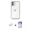 MARSİLYAN™- iPhone 11 Kılıf Vadi Minimal - Siyah Bilvis 5in1 3D Magic Cam Ekran Koruyucu + Yeşil Renkli Kamera Lens Koruma Cam