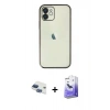 MARSİLYAN™- iPhone 11 Kılıf Vadi Minimal - Siyah Bilvis 5in1 5D Magic Hayalet Cam Ekran Koruyucu + Pers Alüminyum Kamera Lens - LT