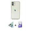 MARSİLYAN™- iPhone 11 Kılıf Vadi Minimal - Siyah Bilvis 5in1 5D Magic Hayalet Cam Ekran Koruyucu + Raze Metal Kamera Lens - MI