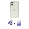 MARSİLYAN™- iPhone 11 Kılıf Vadi Minimal - Siyah Bilvis 5in1 5D Magic Hayalet Cam Ekran Koruyucu + Raze Metal Kamera Lens - MR