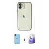 MARSİLYAN™- iPhone 11 Kılıf Vadi Minimal - Siyah Bilvis 5in1 5D Magic Hayalet Cam Ekran Koruyucu + Neon Fosforlu Kamera Lens - TU