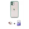 MARSİLYAN™- iPhone 11 Kılıf Vadi Minimal - Siyah Bilvis 5in1 5D Magic Hayalet Cam Ekran Koruyucu + Pers Alüminyum Kamera Lens - KI