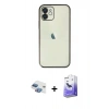 MARSİLYAN™- iPhone 11 Kılıf Vadi Minimal - Siyah Bilvis 5in1 5D Magic Hayalet Cam Ekran Koruyucu + Pers Alüminyum Kamera Lens - GI