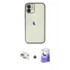 MARSİLYAN™- iPhone 11 Kılıf Vadi Minimal - Siyah Bilvis 5in1 5D Magic Hayalet Cam Ekran Koruyucu + Pers Alüminyum Kamera Lens - GD