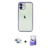 MARSİLYAN™- iPhone 11 Kılıf Vadi Minimal - Siyah Bilvis 5in1 5D Magic Hayalet Cam Ekran Koruyucu + Pers Alüminyum Kamera Lens - GI