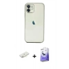 MARSİLYAN™- iPhone 11 Kılıf Vadi Minimal - Siyah Bilvis 5in1 5D Magic Hayalet Cam Ekran Koruyucu + Renkli Kamera Lens Koruma Cam - SI