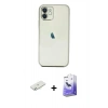 MARSİLYAN™- iPhone 11 Kılıf Vadi Minimal - Siyah Bilvis 5in1 5D Magic Hayalet Cam Ekran Koruyucu + Sarı Renkli Kamera Lens Koruma Cam