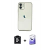 MARSİLYAN™- iPhone 11 Kılıf Vadi Minimal - Siyah Bilvis 5in1 5D Magic Hayalet Cam Ekran Koruyucu + Siyah PVD Metal Kamera Lens