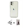 MARSİLYAN™- iPhone 11 Kılıf Vadi Minimal - Siyah Bilvis Hayalet Cam Ekran Koruyucu + Raze Metal Kamera Lens - GS