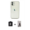 MARSİLYAN™- iPhone 11 Kılıf Vadi Minimal - Siyah Bilvis Hayalet Cam Ekran Koruyucu + PVD Metal Kamera Lens - TU