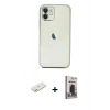 MARSİLYAN™- iPhone 11 Kılıf Vadi Minimal - Siyah Bilvis Hayalet Cam Ekran Koruyucu + Renkli Kamera Lens Koruma Cam - TU
