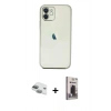 MARSİLYAN™- iPhone 11 Kılıf Vadi Minimal - Siyah Bilvis Hayalet Cam Ekran Koruyucu + Pers Alüminyum Kamera Lens - YL