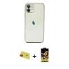 MARSİLYAN™- iPhone 11 Kılıf Vadi Minimal - Siyah Buffer Cam Ekran Koruyucu + Rainbow Kamera Lens Koruma Cam - KI