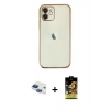 MARSİLYAN™- iPhone 11 Kılıf Vadi Minimal - Siyah Buffer Cam Ekran Koruyucu + Pers Alüminyum Kamera Lens - LT