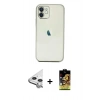 MARSİLYAN™- iPhone 11 Kılıf Vadi Minimal - Siyah Buffer Cam Ekran Koruyucu + Raze Metal Kamera Lens - GS