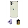 MARSİLYAN™- iPhone 11 Kılıf Vadi Minimal - Siyah Buffer Cam Ekran Koruyucu + Raze Metal Kamera Lens - MR