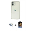 MARSİLYAN™- iPhone 11 Kılıf Vadi Minimal - Siyah Buffer Hayalet Cam Ekran Koruyucu + Pers Alüminyum Kamera Lens - GI