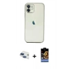 MARSİLYAN™- iPhone 11 Kılıf Vadi Minimal - Siyah Buffer Hayalet Cam Ekran Koruyucu + Pers Alüminyum Kamera Lens - LT