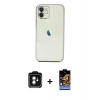 MARSİLYAN™- iPhone 11 Kılıf Vadi Minimal - Siyah Buffer Hayalet Cam Ekran Koruyucu + PVD Metal Kamera Lens - YL