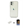 MARSİLYAN™- iPhone 11 Kılıf Vadi Minimal - Siyah Buffer Hayalet Cam Ekran Koruyucu + Renkli Kamera Lens Koruma Cam - TU