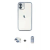 MARSİLYAN™- iPhone 11 Kılıf Vadi Minimal - Siyah Joko Magic 5D Cam + Gökkuşağı Pers Alüminyum Kamera Lens