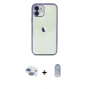MARSİLYAN™- iPhone 11 Kılıf Vadi Minimal - Siyah Joko Magic 5D Cam + Gökkuşağı Pers Alüminyum Kamera Lens