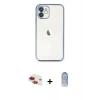 MARSİLYAN™- iPhone 11 Kılıf Vadi Minimal - Siyah Joko Magic 5D Cam + Kırmızı Pers Alüminyum Kamera Lens