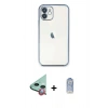 MARSİLYAN™- iPhone 11 Kılıf Vadi Minimal - Siyah Joko Magic 5D Cam + Raze Metal Kamera Lens - KI