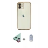 MARSİLYAN™- iPhone 11 Kılıf Vadi Minimal - Siyah Joko Magic 5D Cam + Raze Metal Kamera Lens - KI