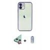 MARSİLYAN™- iPhone 11 Kılıf Vadi Minimal - Siyah Joko Magic 5D Cam + Raze Metal Kamera Lens - KI