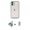 MARSİLYAN™- iPhone 11 Kılıf Vadi Minimal - Siyah Joko Magic 5D Cam + Raze Metal Kamera Lens - KI