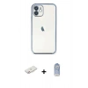 MARSİLYAN™- iPhone 11 Kılıf Vadi Minimal - Siyah Joko Magic 5D Cam + Renkli Kamera Lens Koruma Cam - PE