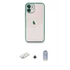 MARSİLYAN™- iPhone 11 Kılıf Vadi Minimal - Siyah Joko Magic 5D Cam + Renkli Kamera Lens Koruma Cam - PE