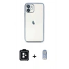 MARSİLYAN™- iPhone 11 Kılıf Vadi Minimal - Siyah Joko Magic 5D Cam + PVD Metal Kamera Lens - SH