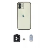 MARSİLYAN™- iPhone 11 Kılıf Vadi Minimal - Siyah Joko Magic 5D Cam + PVD Metal Kamera Lens - SH