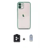 MARSİLYAN™- iPhone 11 Kılıf Vadi Minimal - Siyah Joko Magic 5D Cam + PVD Metal Kamera Lens - SH