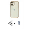 MARSİLYAN™- iPhone 11 Kılıf Vadi Minimal - Siyah Joko Magic 5D Cam + Raze Metal Kamera Lens - GS