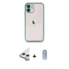 MARSİLYAN™- iPhone 11 Kılıf Vadi Minimal - Siyah Joko Magic 5D Cam + Raze Metal Kamera Lens - GS